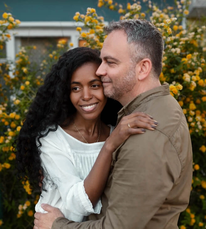 black woman & white man