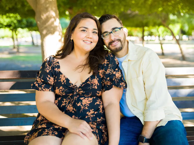 Happy curvy wife