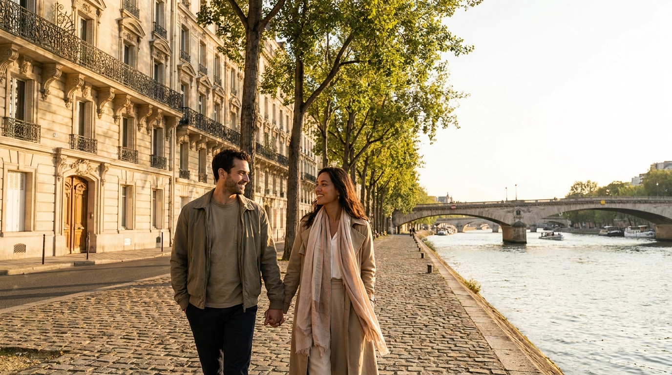 Couple on a date in Nice, France — ExpatSingles dating for expats