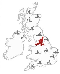 Map of Britain with Sheffield marked