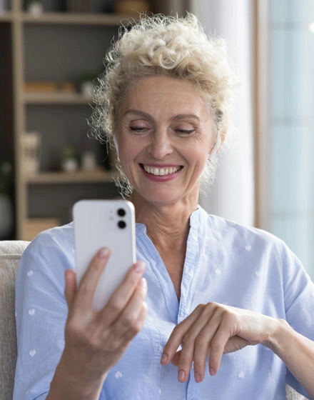 Beautiful Older Woman Texting