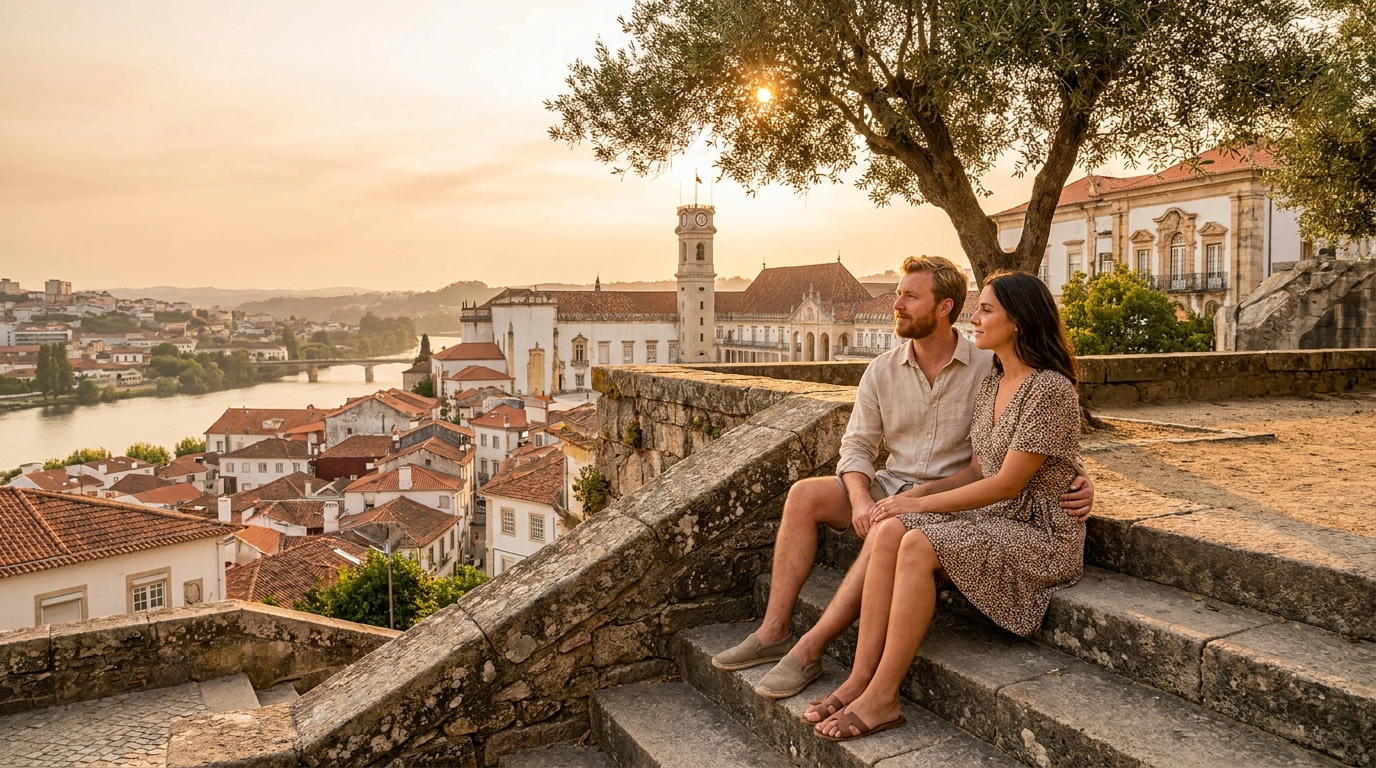 Couple on a date in Coimbra, Portugal — ExpatSingles dating for expats