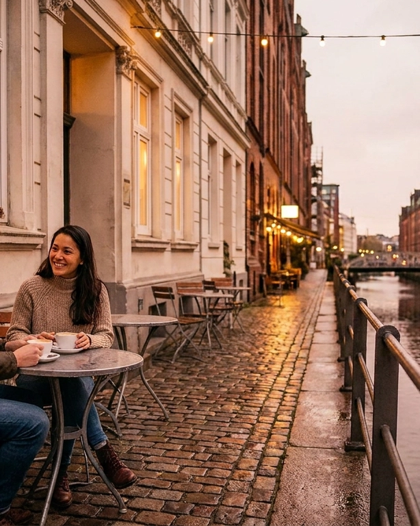 Couple on a date in Hamburg, Germany — ExpatSingles dating for expats