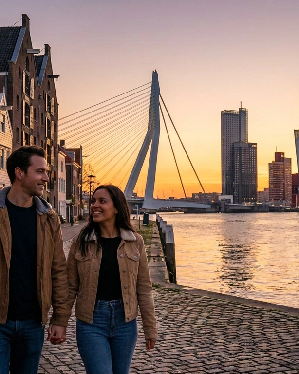 Couple on a date in Rotterdam, Netherlands — ExpatSingles dating for expats