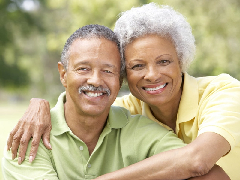 A senior couple enjoying a day at the park