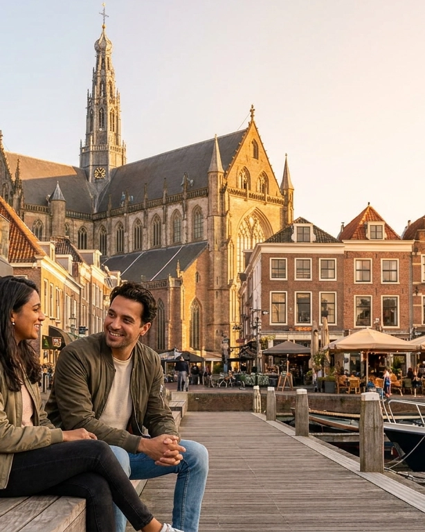 Couple on a date in Haarlem, Netherlands — ExpatSingles dating for expats