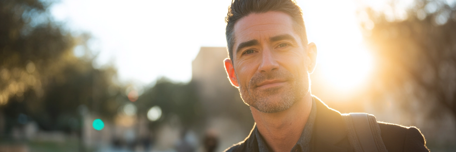 A joyful single dad enjoying time with his children in Austin, Texas, embodying the spirit of love and connection. 