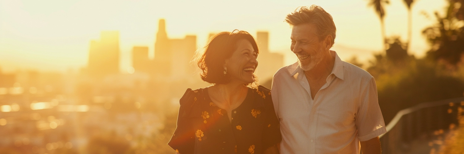 A beautiful sunset over the Miami skyline, capturing the warmth and romance of new beginnings in dating.