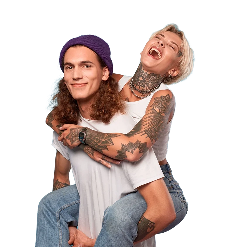 Happy Tattooed Couple