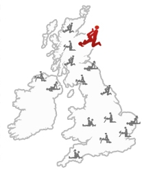Map of Britain with Aberdeen marked