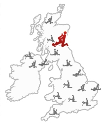 Map of Britain with Edinburgh marked