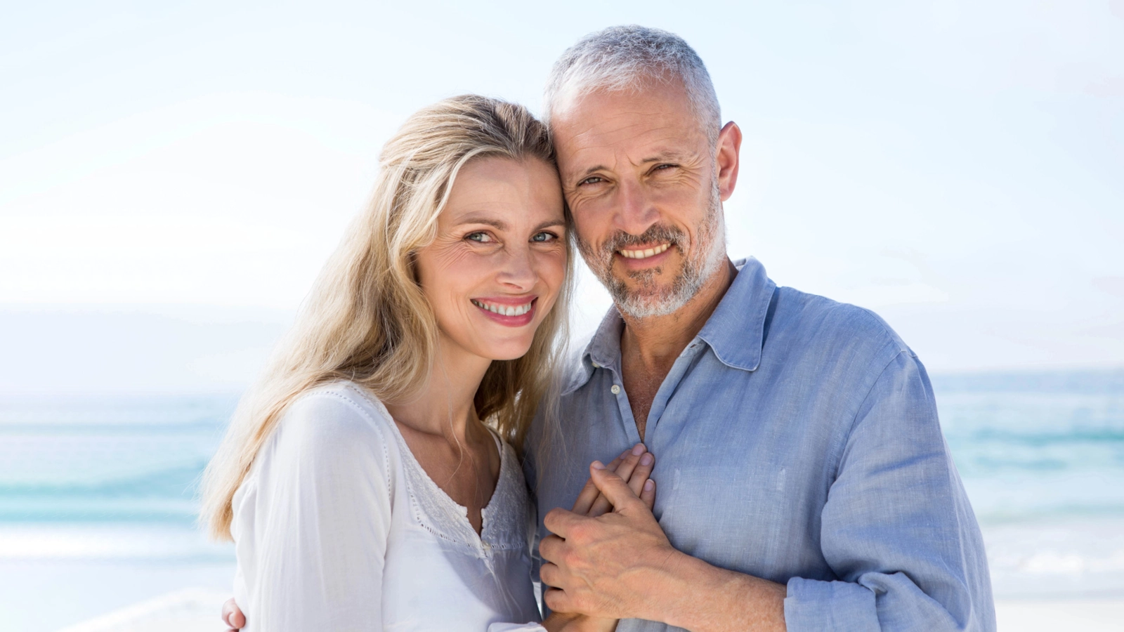 A mature couple at the beach
