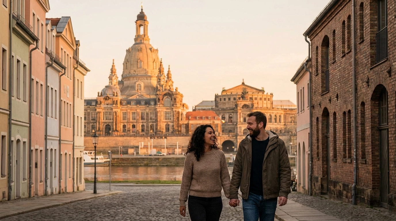 Couple on a date in Dresden, Germany — ExpatSingles dating for expats
