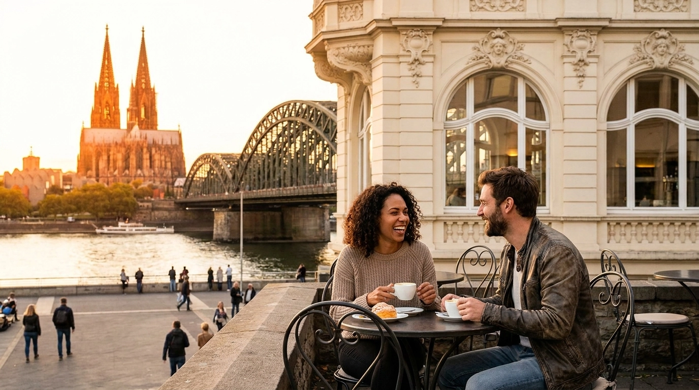 Couple on a date in Cologne, Germany — ExpatSingles dating for expats