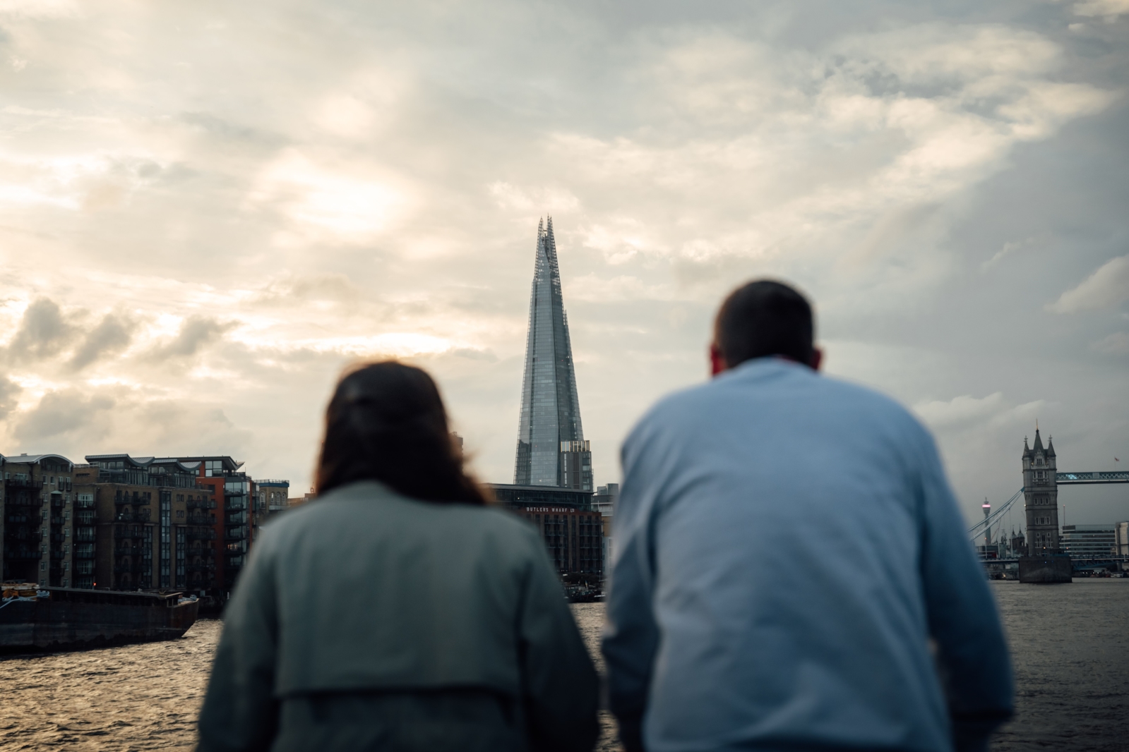 Couple walking together outdoors