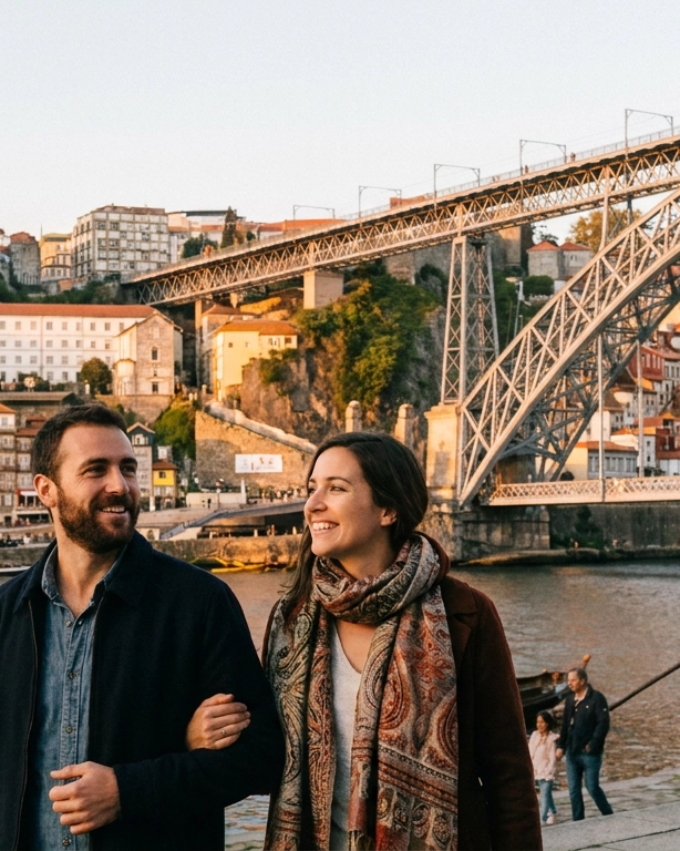 Couple on a date in Porto, Portugal — ExpatSingles dating for expats