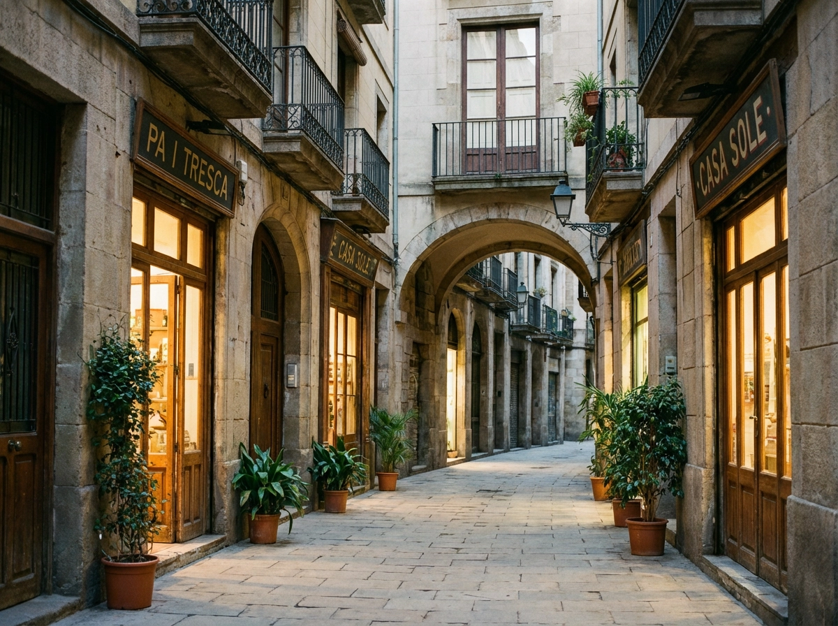 Local neighborhood scene in Barcelona