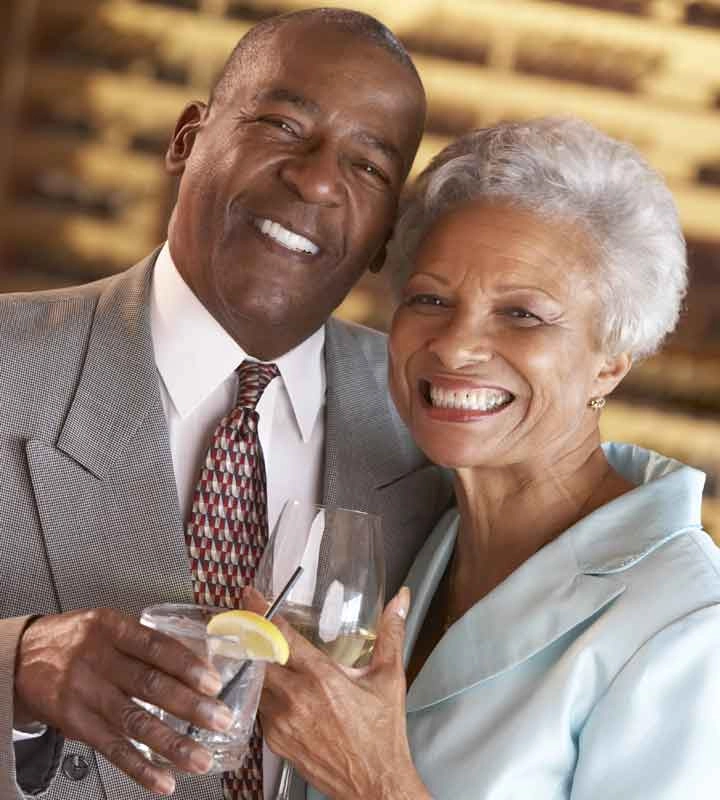 Happy senior couple enjoying a date