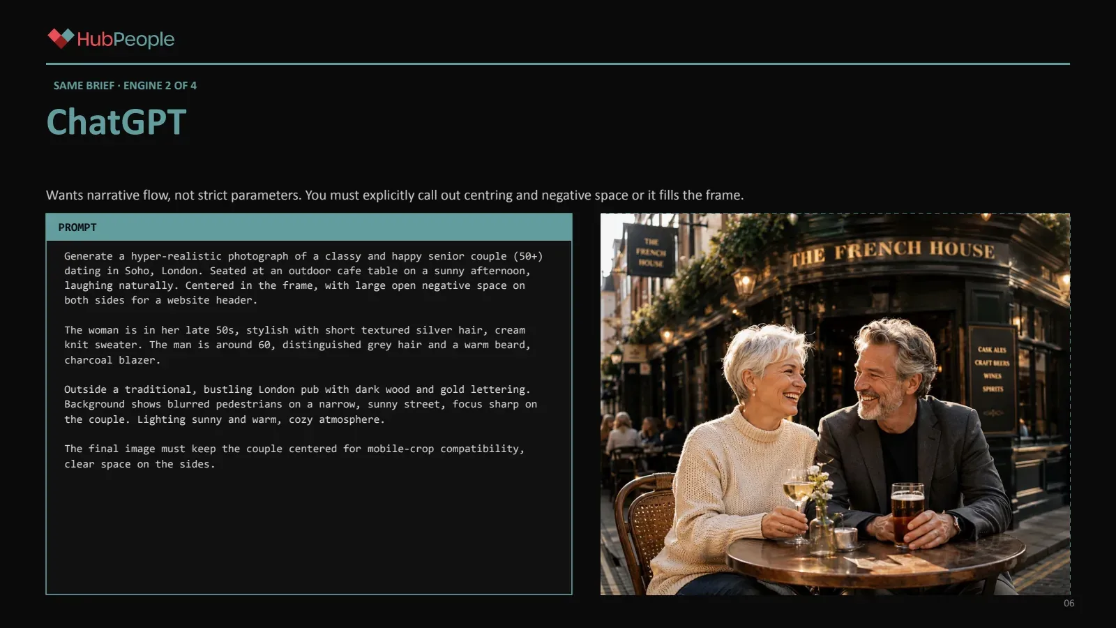 Slide 6: Same brief, engine 2 of 4: ChatGPT