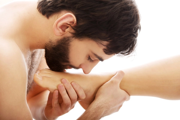 Foot loving man