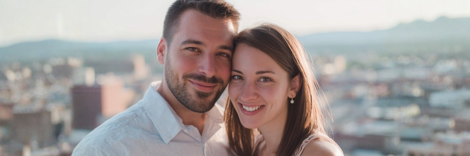 A couple enjoying a romantic date at a cozy Dallas restaurant