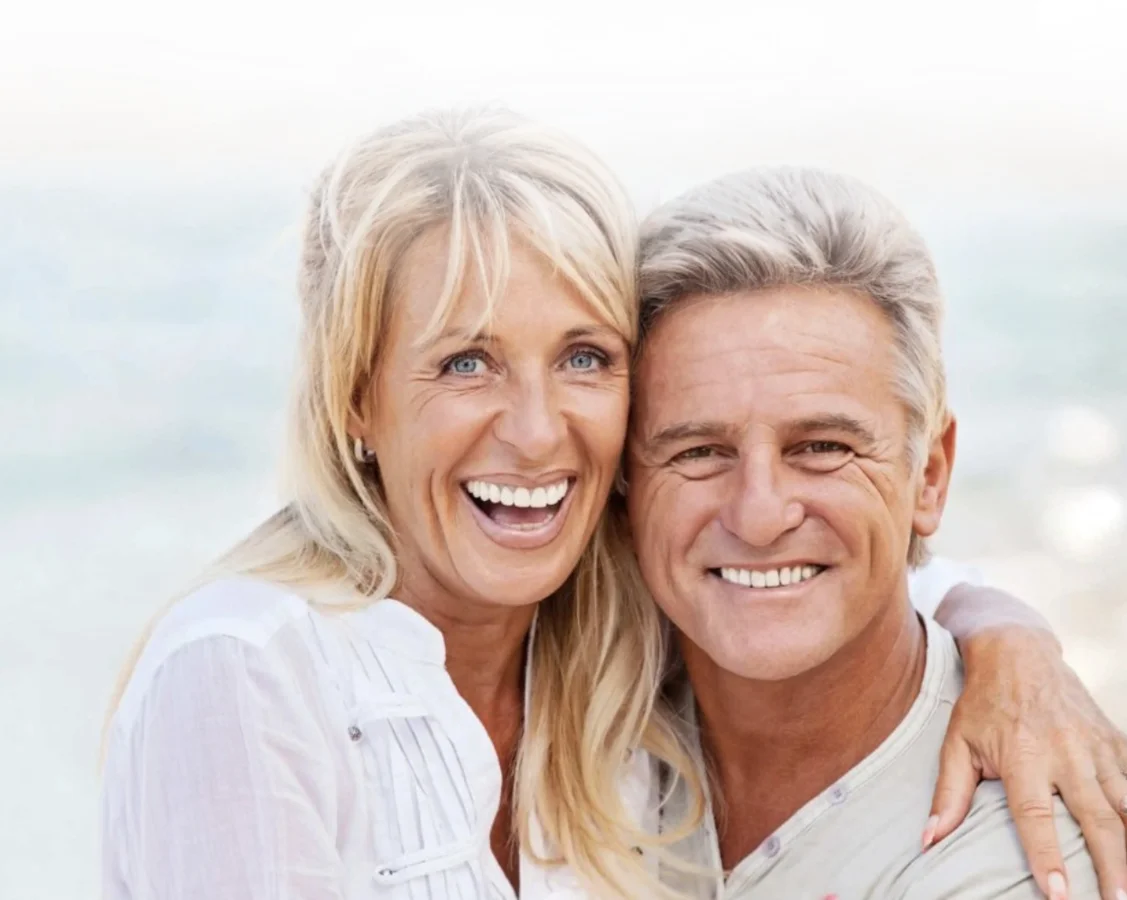 Happy mature couple smiling together
