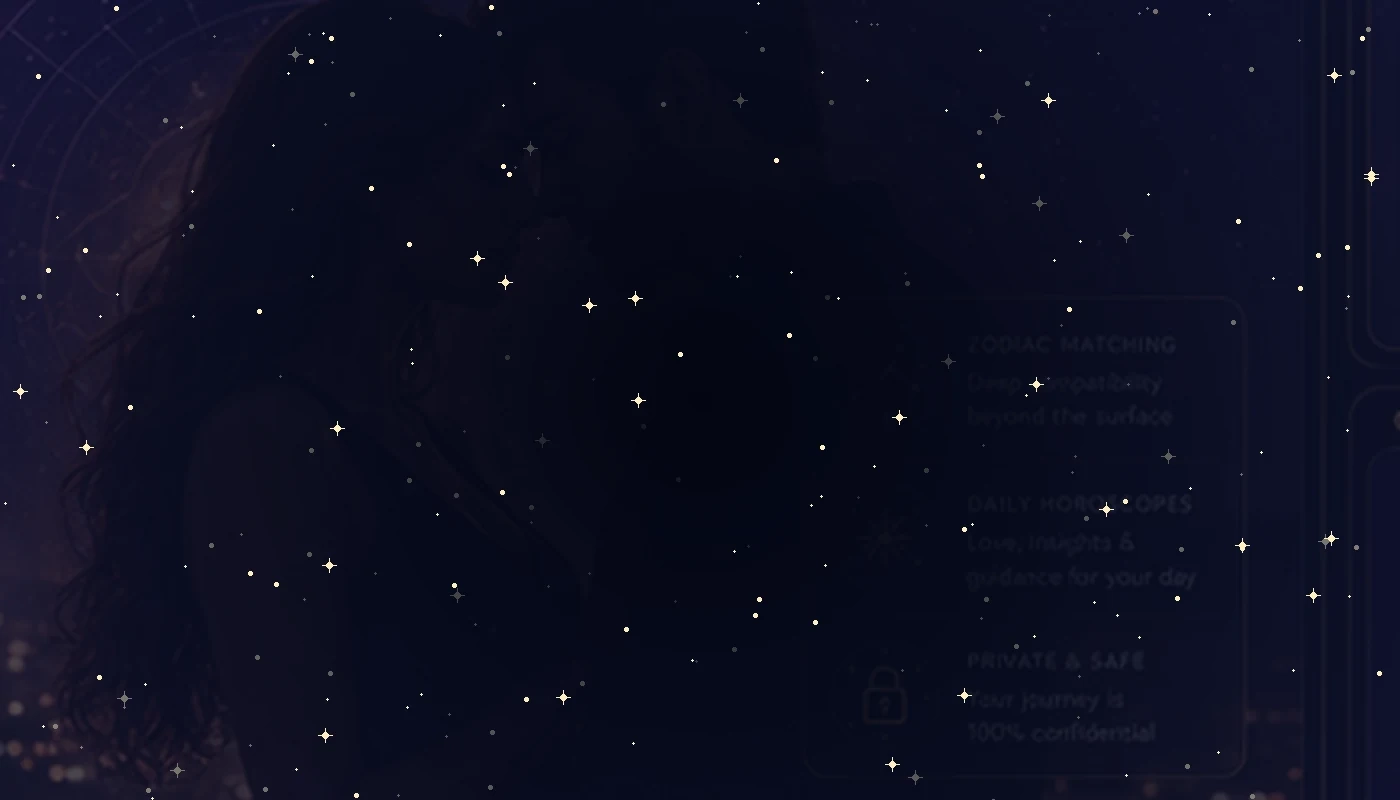 A cinematic romantic astrology dating scene