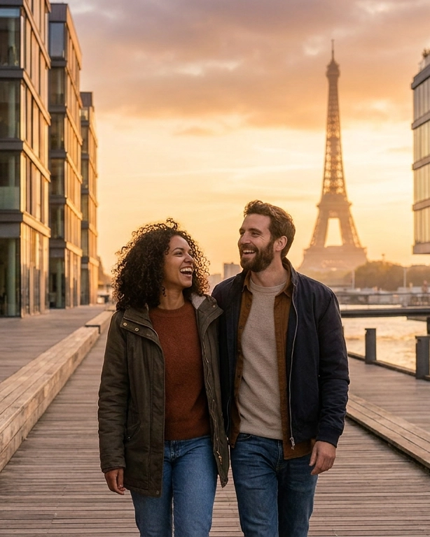 Couple on a date in Paris, France — ExpatSingles dating for expats