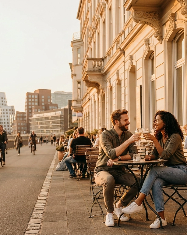 Couple on a date in Düsseldorf, Germany — ExpatSingles dating for expats